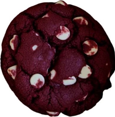 Red velvet cookie with white chocolate chips